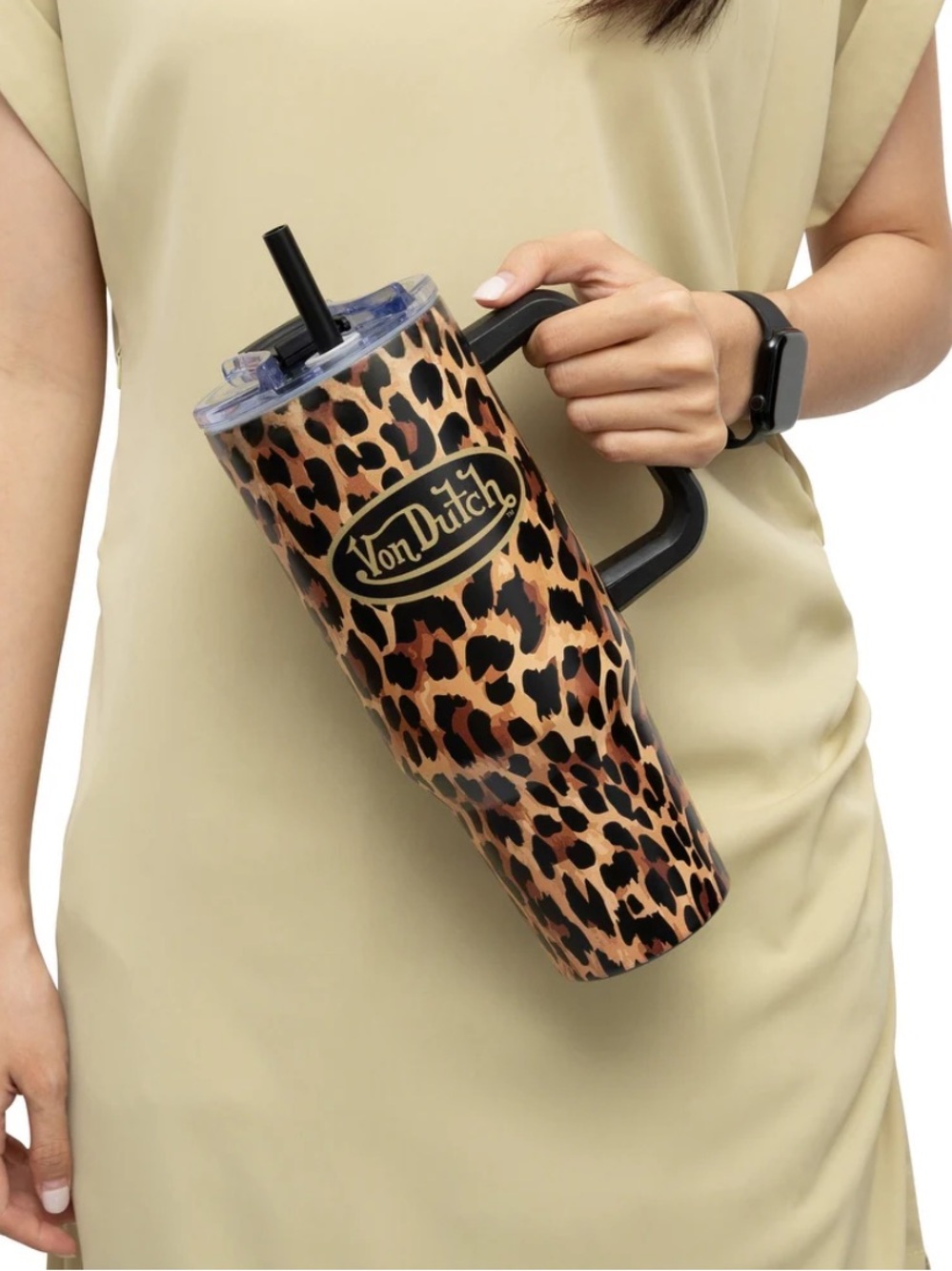 Von Dutch Leopard Print Tumbler & Cap - Brown, Black Bundle Von Dutch & Save